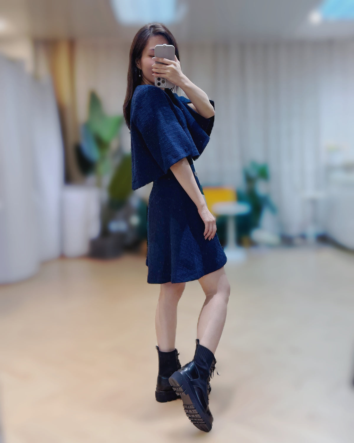 NK318 斗篷兩件套連身裙