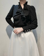 NK248 蝴蝶結領格紋襯衫