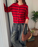 NK363 條子毛衣開襟外套