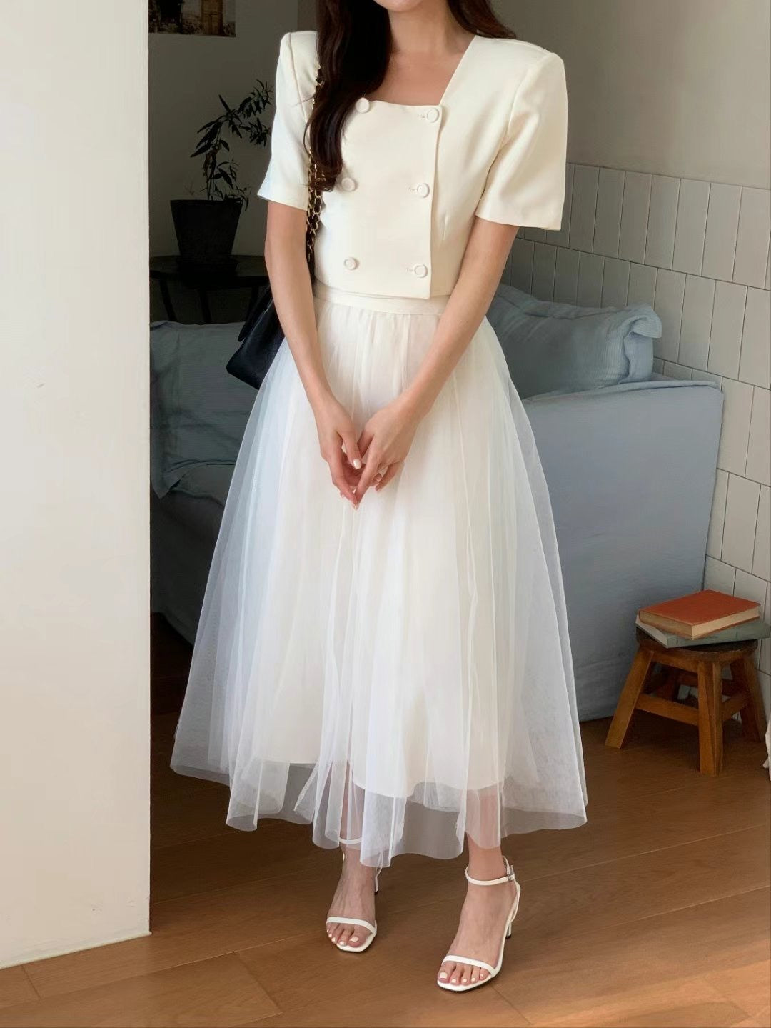 NK074 方領沙裙套裝 (可分開購買)