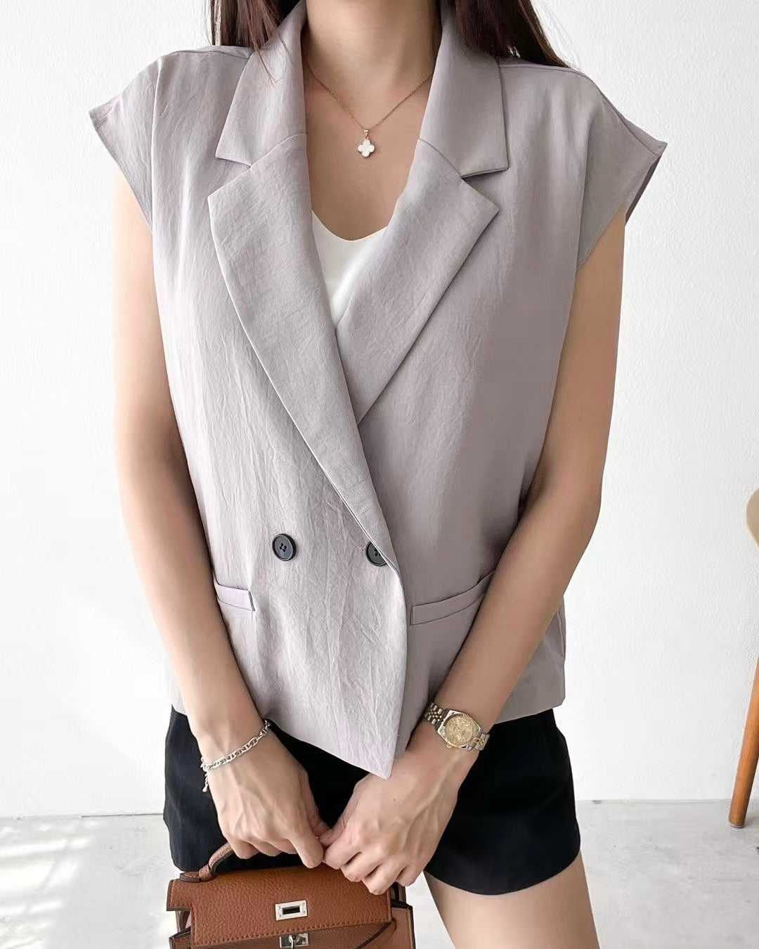 NK051 西裝領背心薄外套