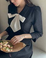 NK014 蝴蝶結修身連身裙