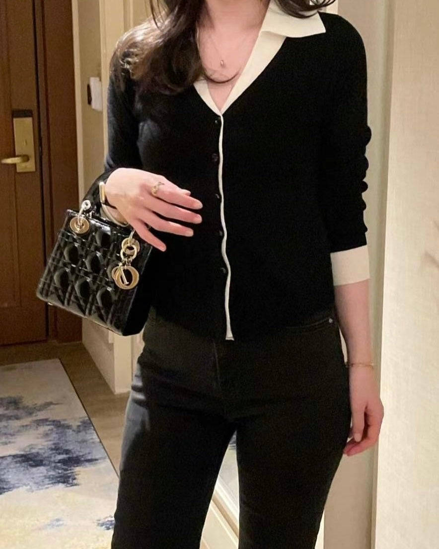 NH987 假兩件針織上衣