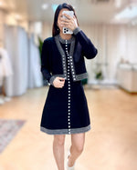 NK040 拼色高密冰絲針織連身裙