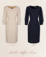 NH994A 雙層雪紡衣袖修身連身裙