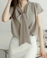 NK015 綁結雪紡上衣