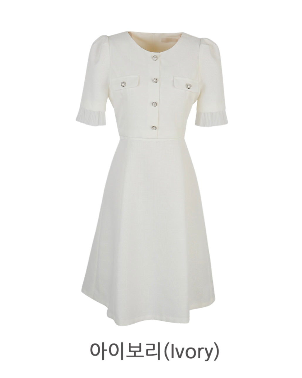 NK161 百摺衣袖小香風修身連身裙