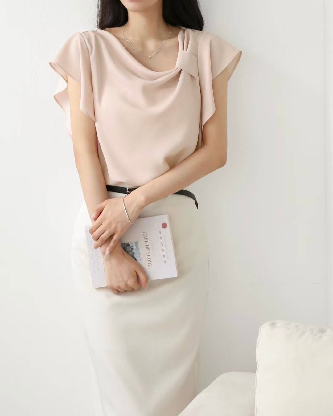 NK184 側束Ruffles 衣袖上衣