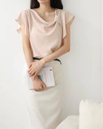 NK184 側束Ruffles 衣袖上衣