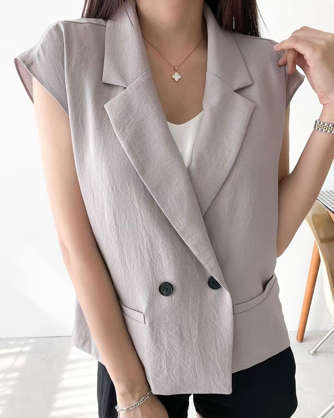 NK051 西裝領背心薄外套