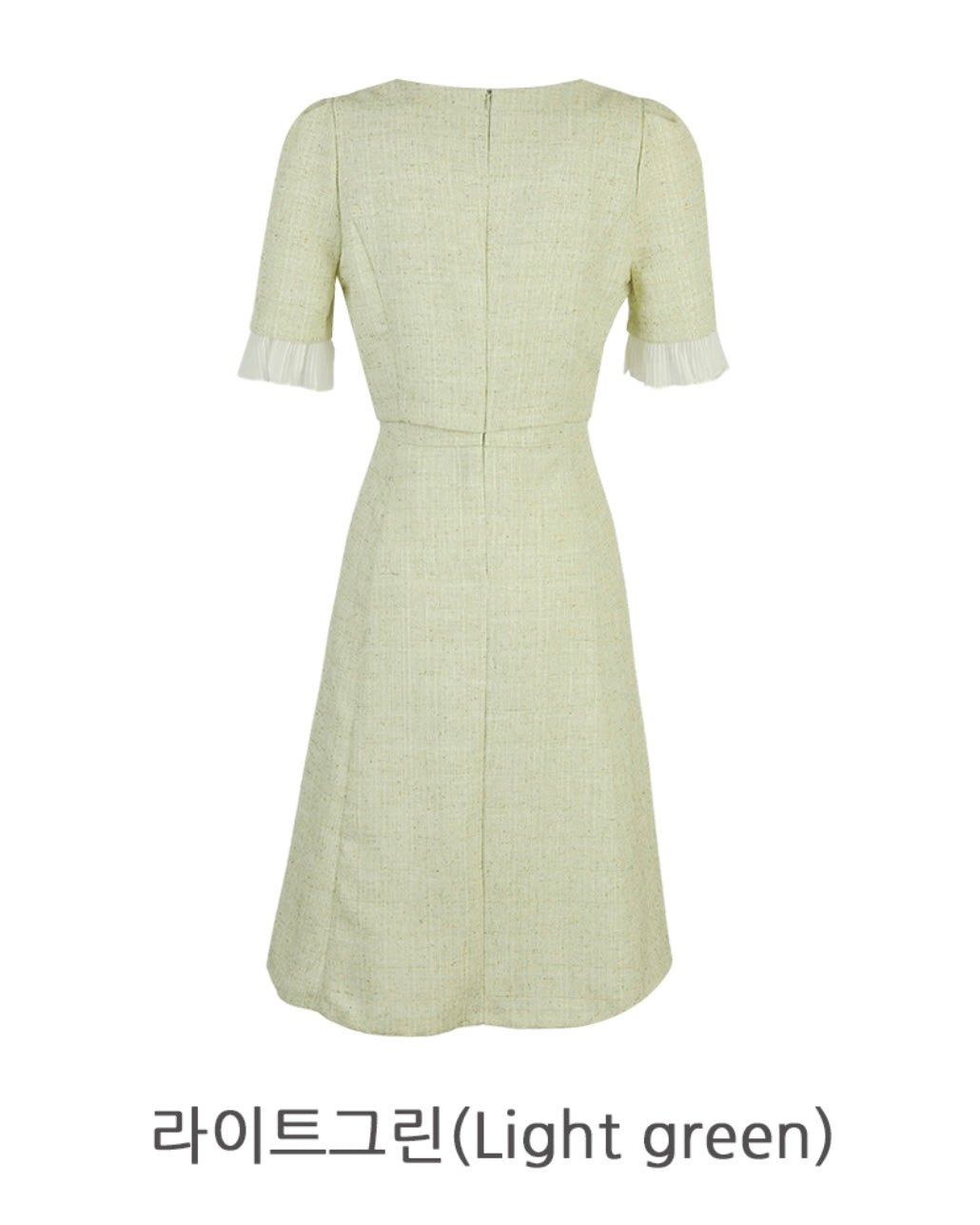 NK161 百摺衣袖小香風修身連身裙