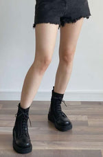 NK309 內增高綁帶軍Boot