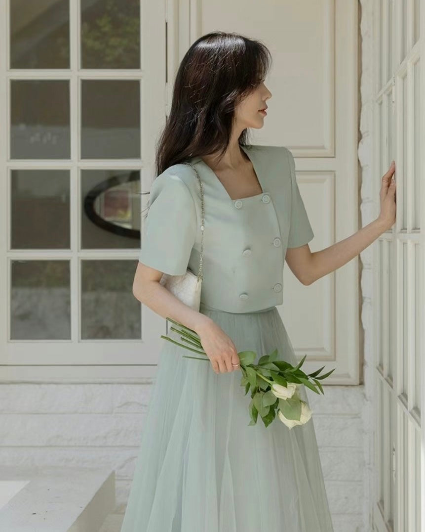 NK074 方領沙裙套裝 (可分開購買)