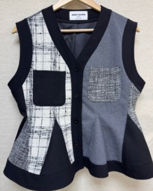 NK394 拼布背心外套
