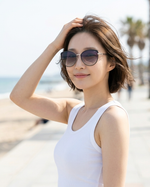 NK692 INVU 幾何微貓眼鏤空鏡腳偏光太陽眼鏡