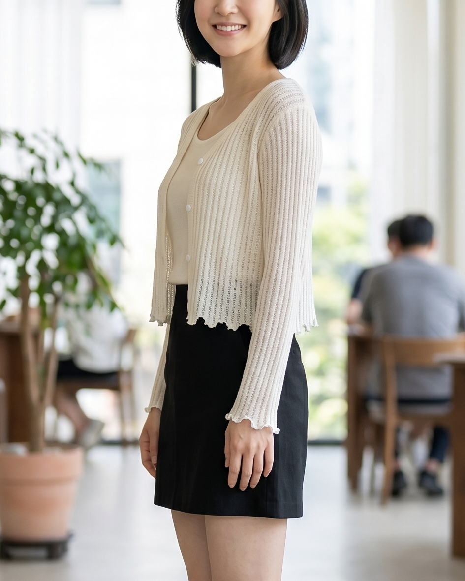 NK686 百搭網網短身針織外套