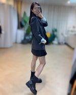 NK312 反袖拼色西裝中褸