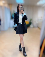 NK312 反袖拼色西裝中褸