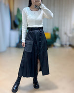 NK311 不規則拼料軍裝裙