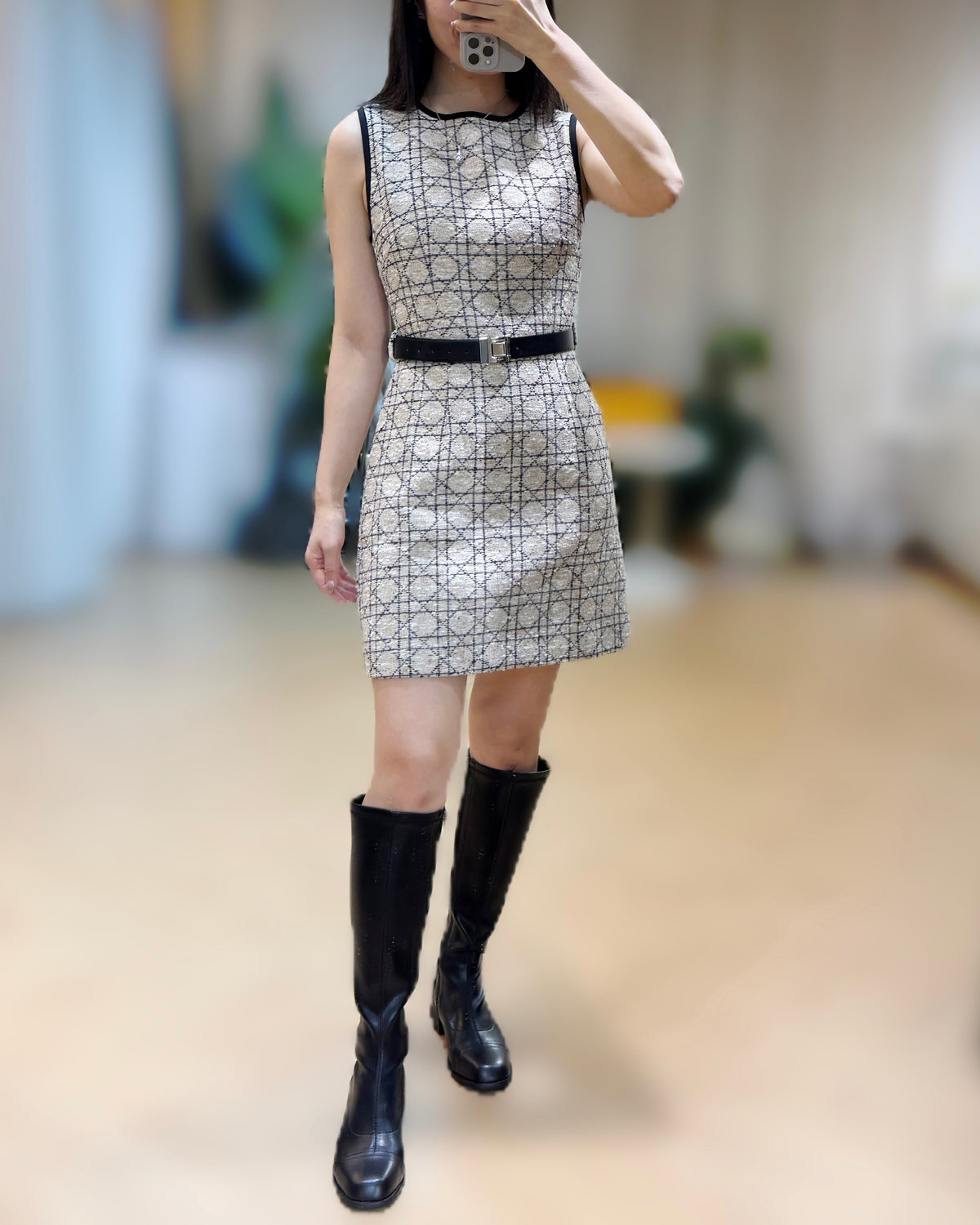 NK317 幾何圖案修身連身裙