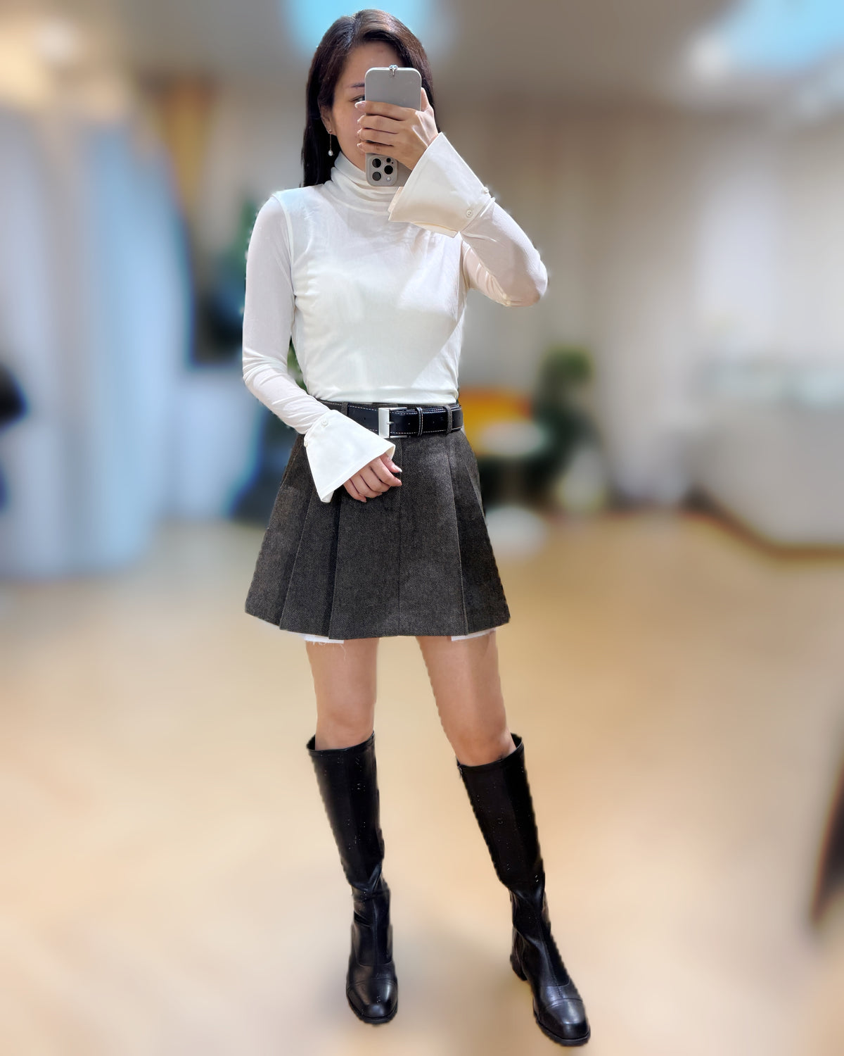 NK314 軟紗樽領打底上衣(手袖可拆)