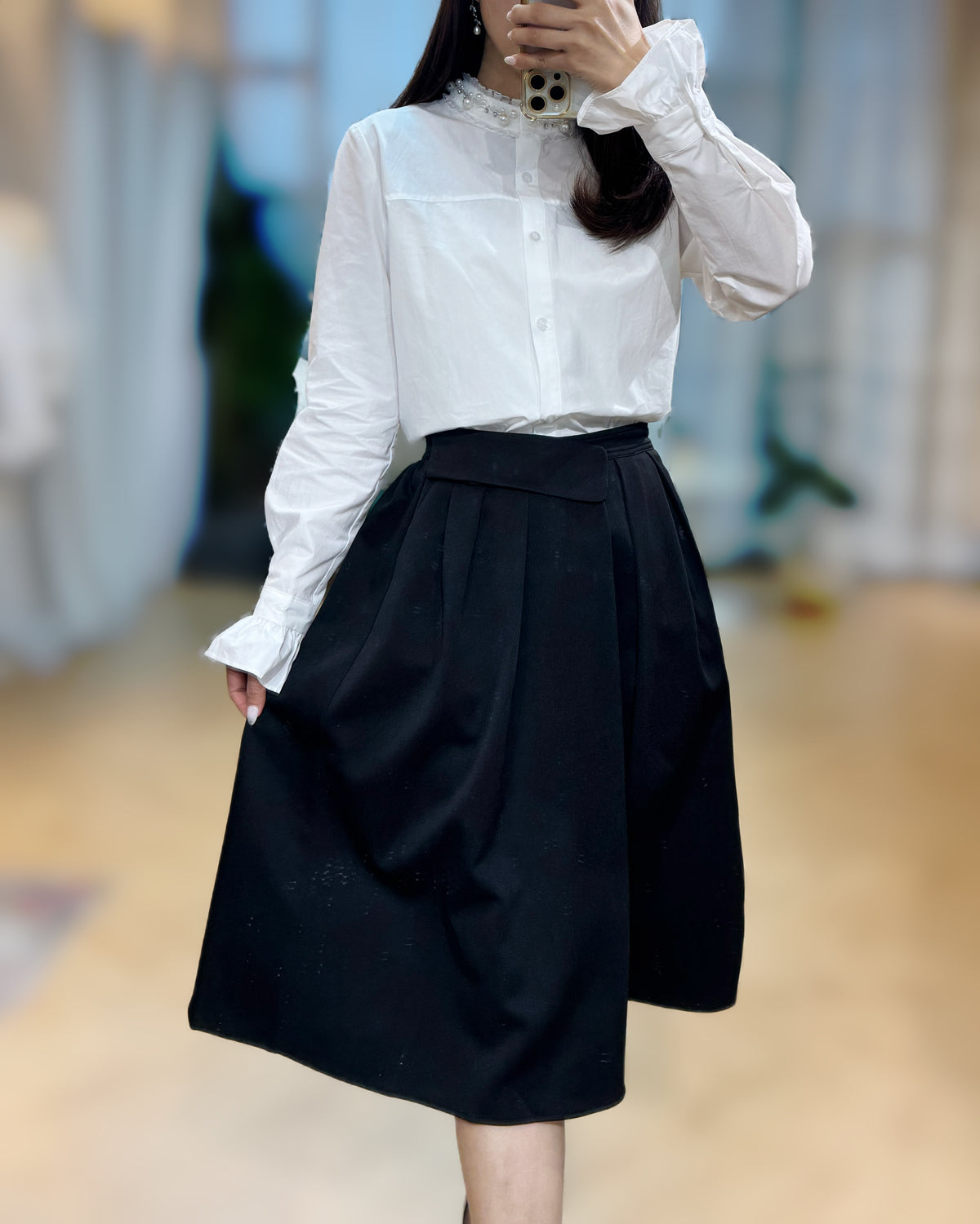 NH914 珍珠領邊恤衫