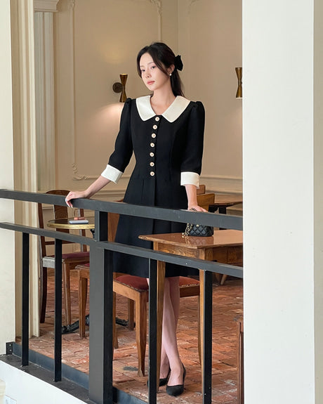 NK257 小香中袖連身裙