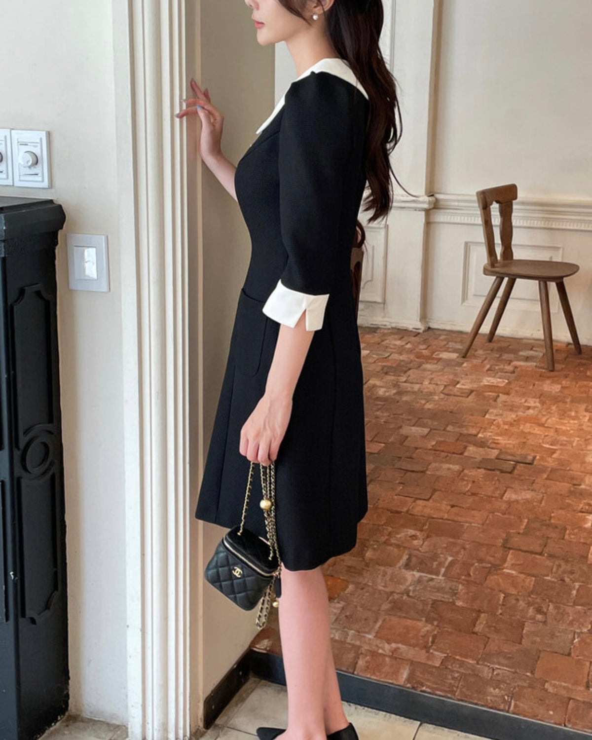 NK257 小香中袖連身裙