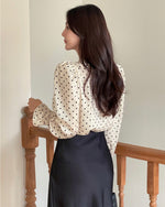 NK256 蕾絲領圓點襯衫