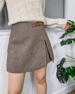 NK377 毛呢高叉裙褲