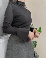 NK314 軟紗樽領打底上衣(手袖可拆)