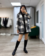 NK427 格紋短毛大衣