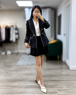 NK381 拼邊修身西裝外套