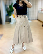NH731 雙排紐扣橡筋腰半身裙