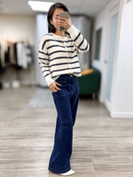 NK363 條子毛衣開襟外套