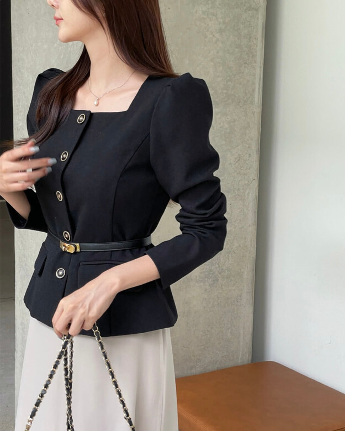 NK246 方領修腰夾克