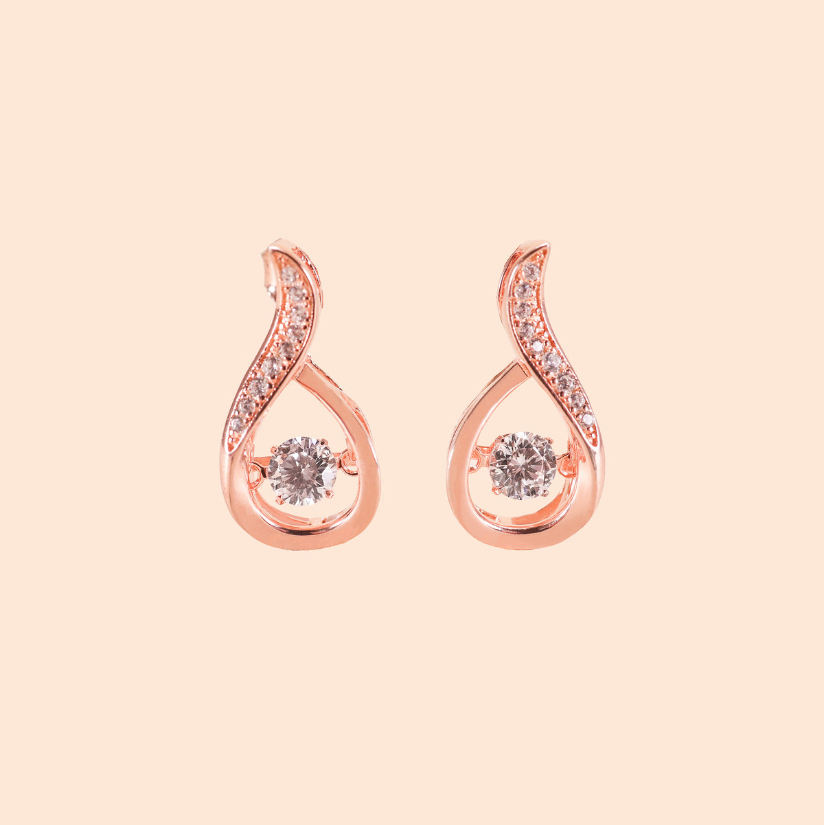 LVE015 LA.VIE Silver Dancing Stone Earrings
