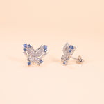 LVE021 La.Vie Blue Sapphire Butterfly Earrings