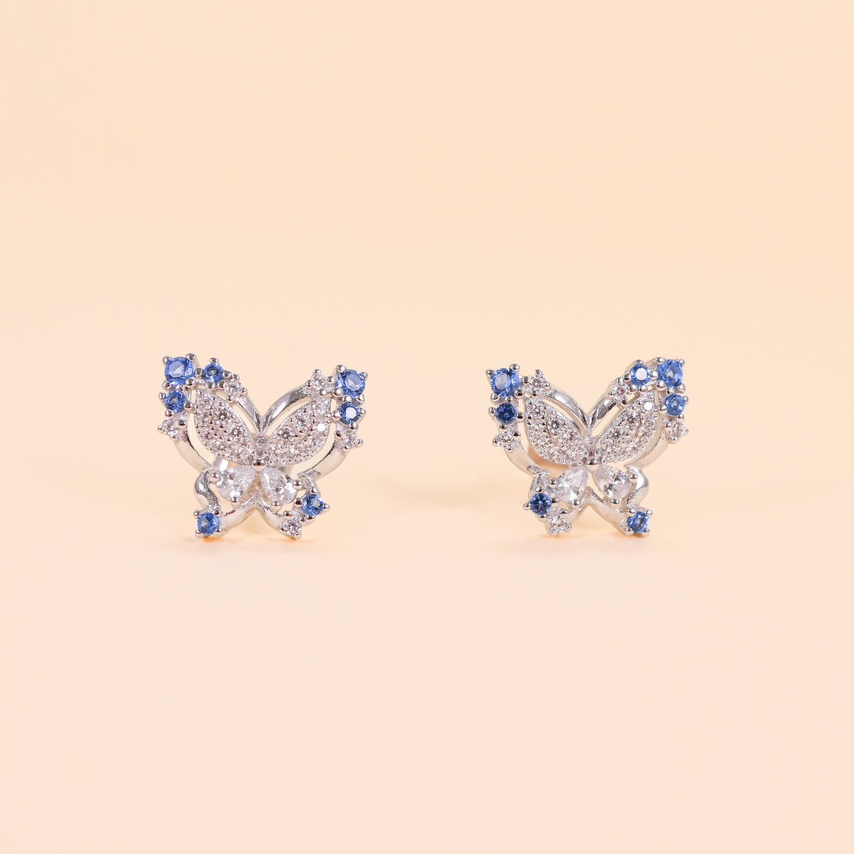 LVE021 La.Vie Blue Sapphire Butterfly Earrings