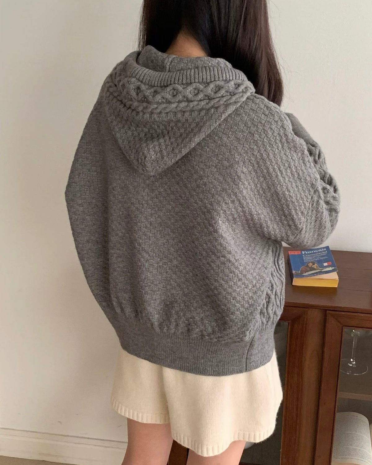 NK364 針織拉鍊連帽外套