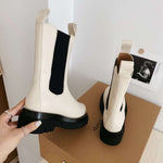 NK407 真皮彈力中筒靴