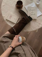 NK404 細帶皮扣騎士靴