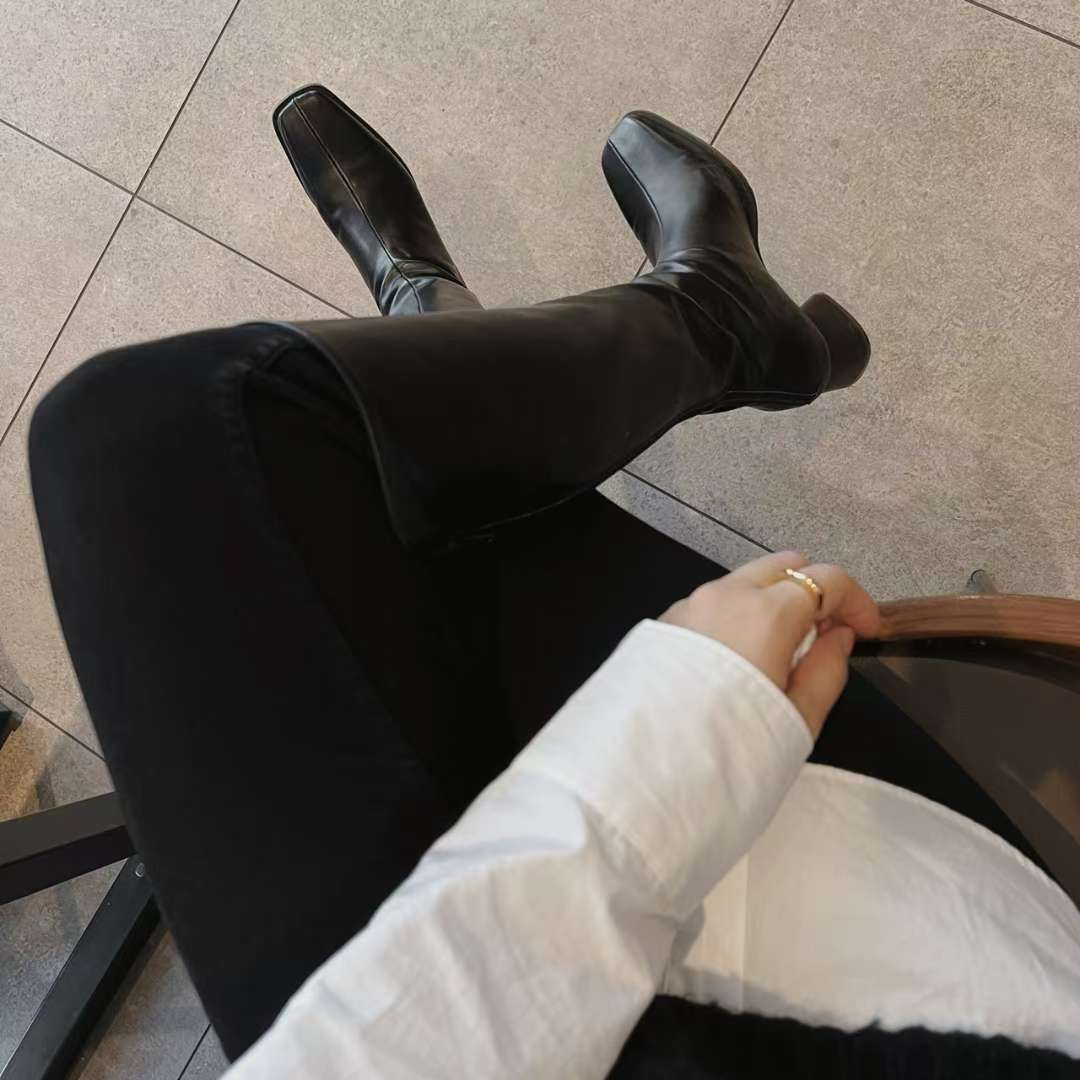 NK410 中長桶粗跟騎士靴