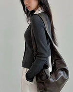 NK272 針織拼接開襟上衣