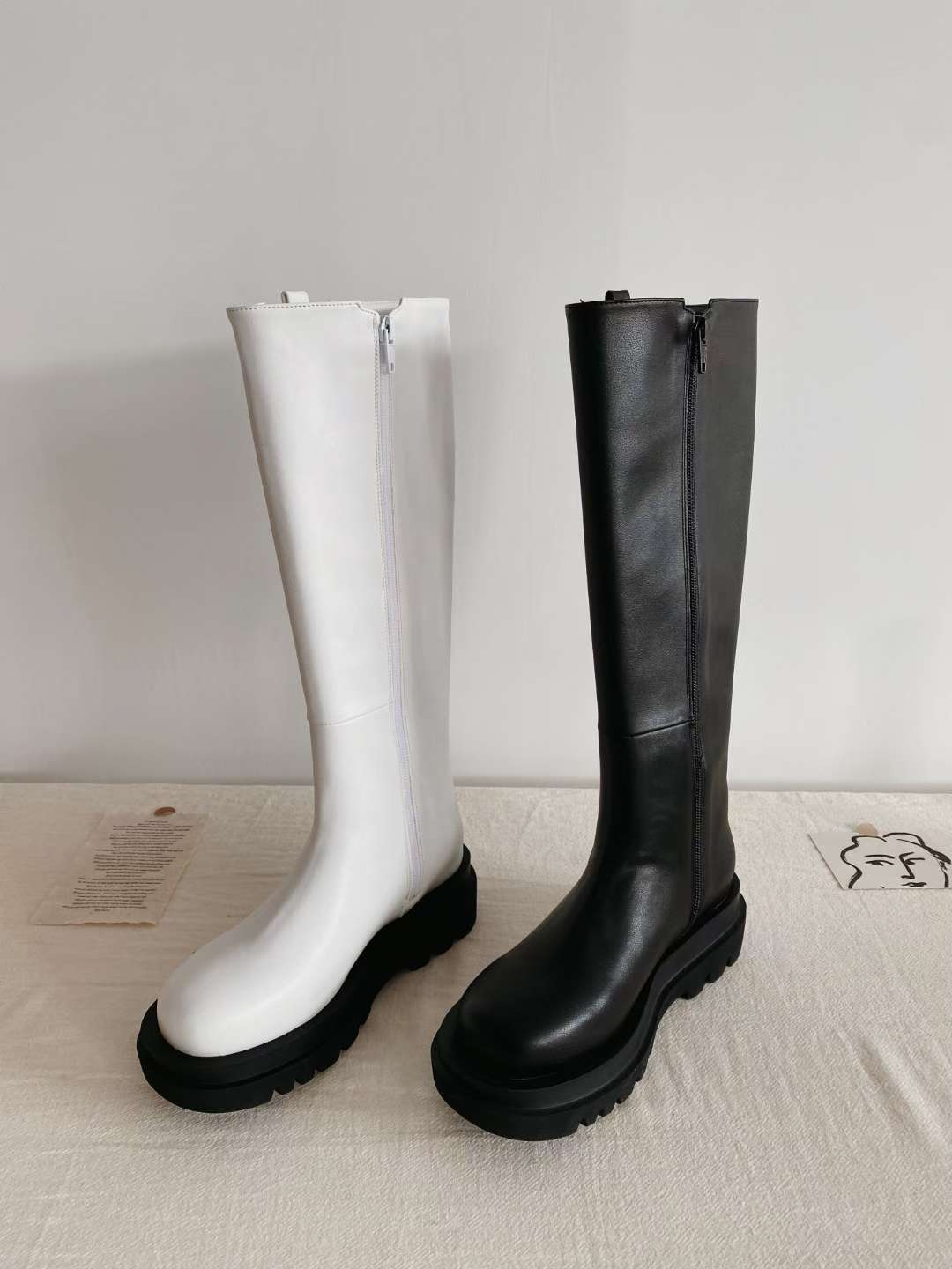 NK408 真皮彈力長筒靴