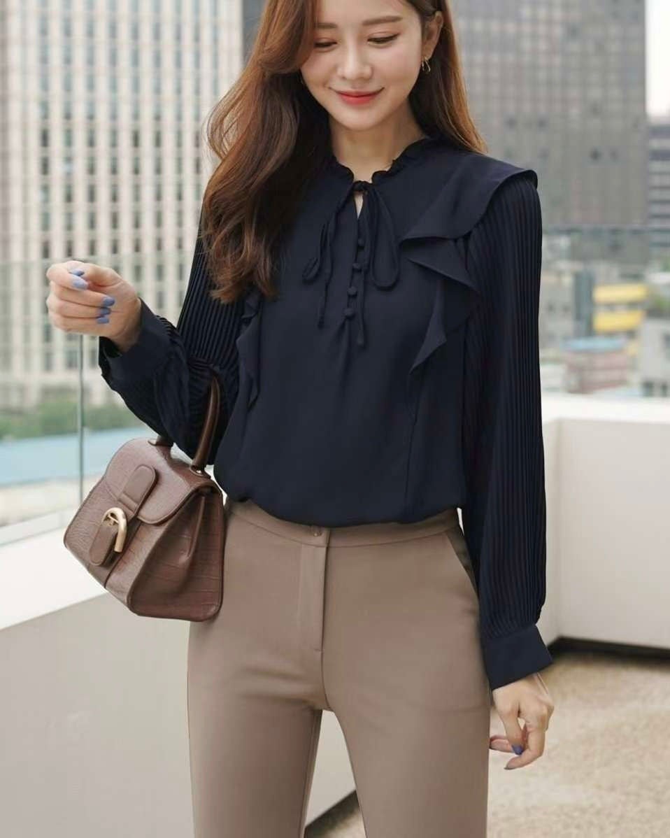 NK298 皺褶壓紋上衣