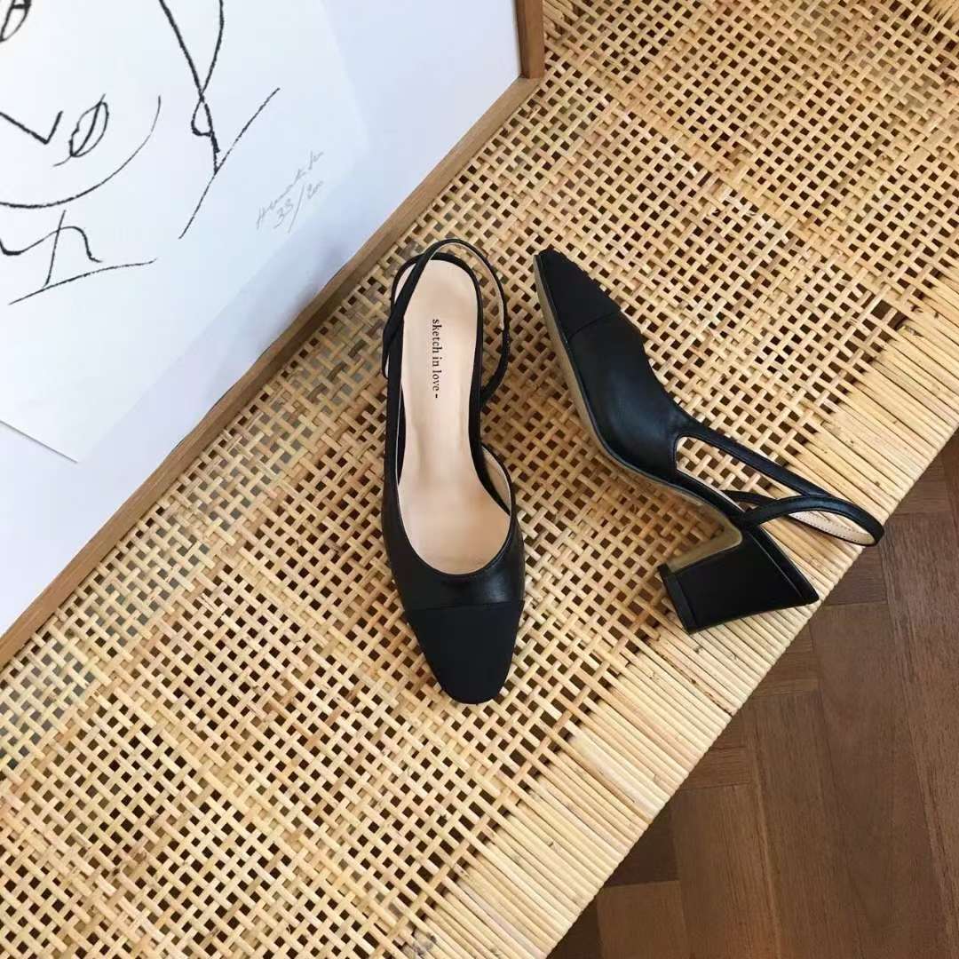 NK409 小香拼色高跟鞋