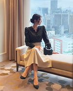 NK256 蕾絲領圓點襯衫