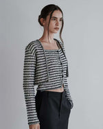 NK265 條紋針織吊帶外套