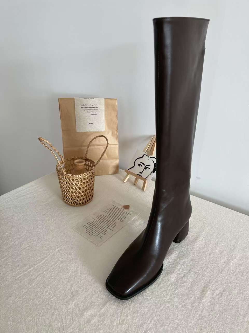 NK410 中長桶粗跟騎士靴